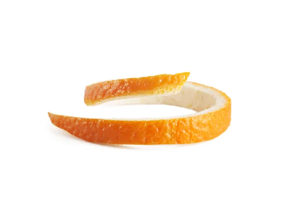 Casca Uma Laranja Isolada Fundo Branco — Fotografia de Stock