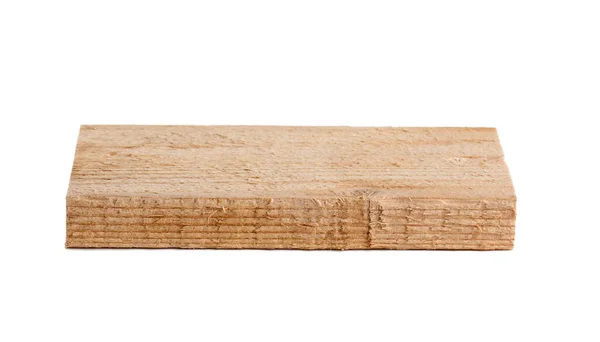 Blocco Legno Non Levigato Isolato Bianco — Foto Stock