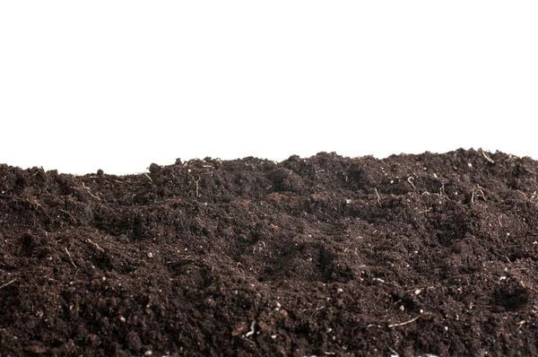 Pile Soil Background Earth Texture Isolated White Background — Stock Photo, Image