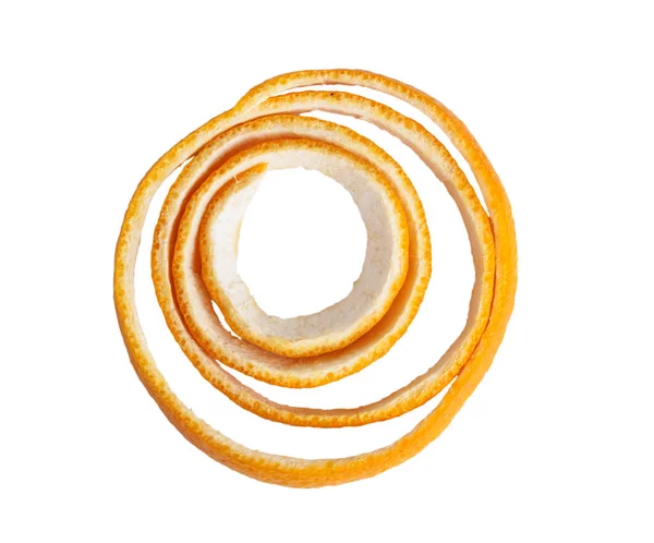 Свежая Оранжевая Кожура Круг Изолирован Белом Фоне — стоковое фото