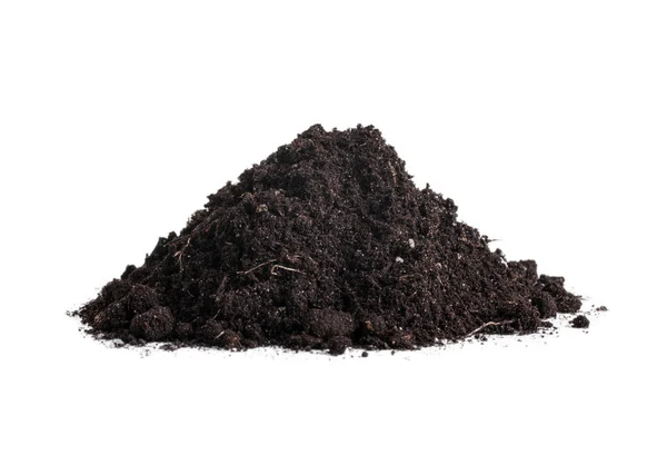 toprak yığını beyaz arkaplanda izole edildi