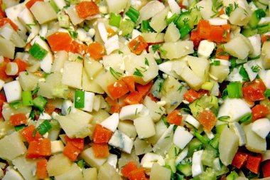 Yakın çekim fotoğraf dilimlenmiş haşlanmış sebze