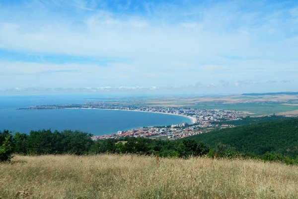 Vista Panorâmica Praia Golden Sands Bulgária — Fotografia de Stock