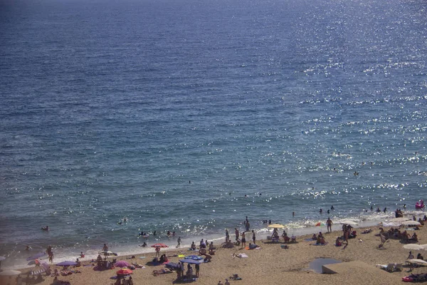 Pohled Pláž Kleopatra Alanya Turkey Wonderful Země Doma Výšky Střechy — Stock fotografie