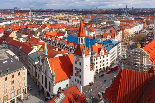 Вид с воздуха на Старый город, Мюнхен, Германия — стоковое фото