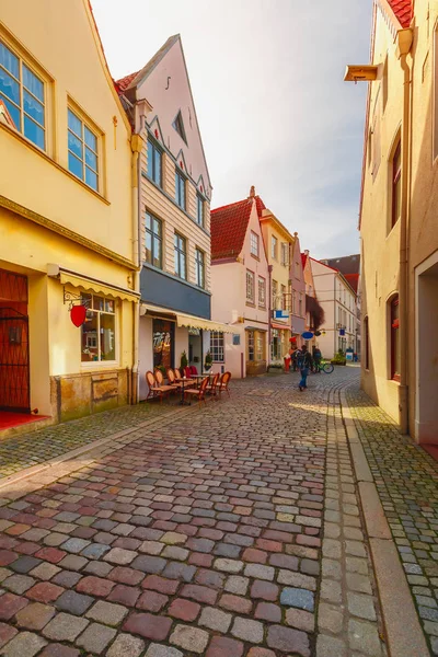 ブレーメン、ドイツの中世通り旧市街シュノア地区 — ストック写真