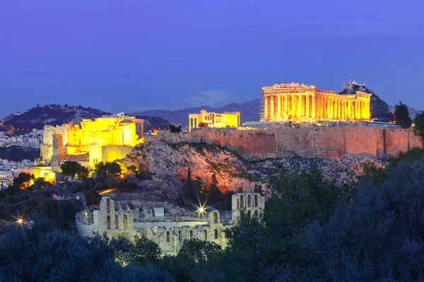 Acrópole Hill and Parthenon em Athens, Grécia — Fotografia de Stock