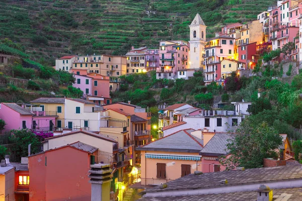 Night Manarola, Cinque Terre, Ligurie, Italie — Photo