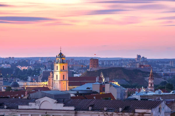 Stare miasto o zachodzie słońca, Wilno, Litwa — Zdjęcie stockowe