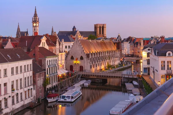 Kai graslei am Morgen, ghent town, Belgien — Stockfoto