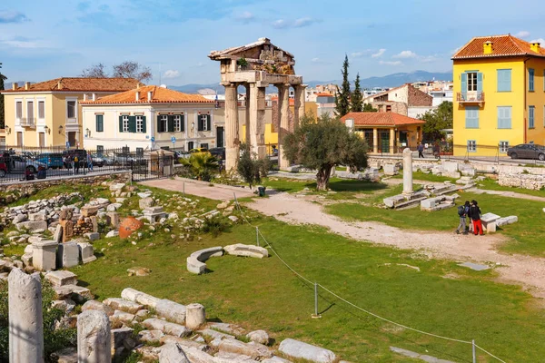 Resterna av romerska agoran i Aten, Grekland — Stockfoto