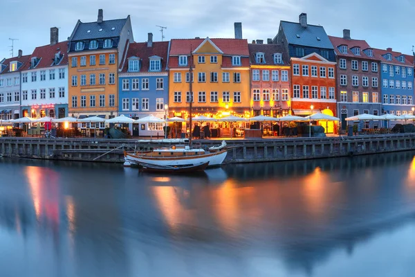 Panorama of Nyhavn in Copenhagen, Denmark. Royalty Free Stock Images