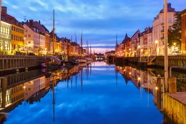 Panorama z Nyhavnu v Kodani, Dánsko. — Stock fotografie