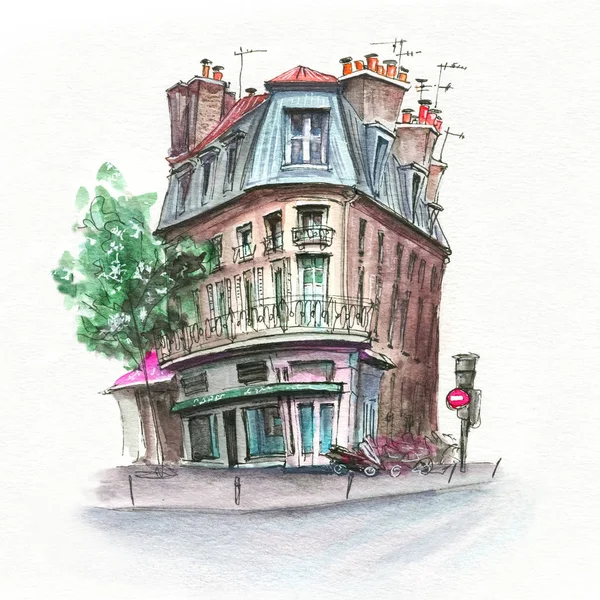 Typical Parisian house, France