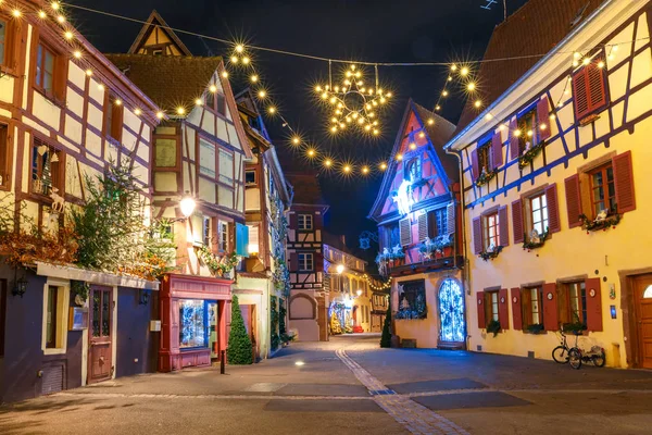 Christmas street in Colmar, France — Stock Photo, Image