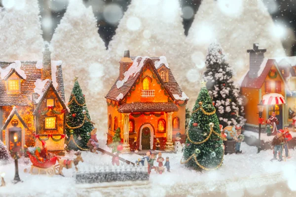 Χριστουγεννιάτικη σκηνή για το shopwindow — Φωτογραφία Αρχείου