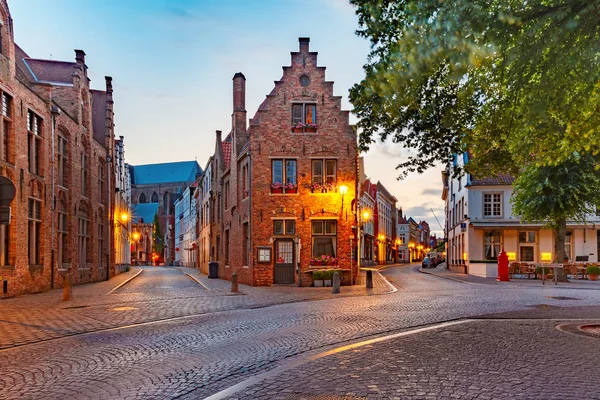 Old town at night, Bruges, Belgium — Stock Photo, Image