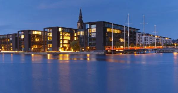 Night waterfront, Copenhagen, Denmark — Stock Photo, Image