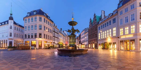 Stroget 거리, Amagertorv, 코펜하겐, 덴마크 — 스톡 사진