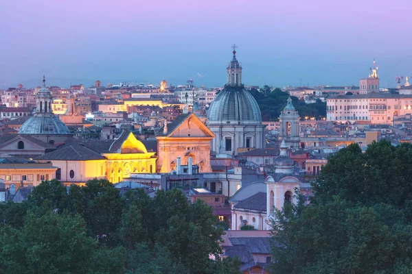 Légi csodálatos kilátás nyílik Rómára, a naplemente, Olaszország — Stock Fotó