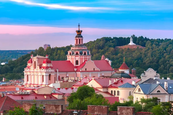 Stare miasto o zachodzie słońca, Wilno, Litwa — Zdjęcie stockowe