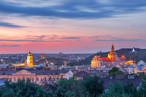 Stare miasto o zachodzie słońca, Wilno, Litwa — Zdjęcie stockowe