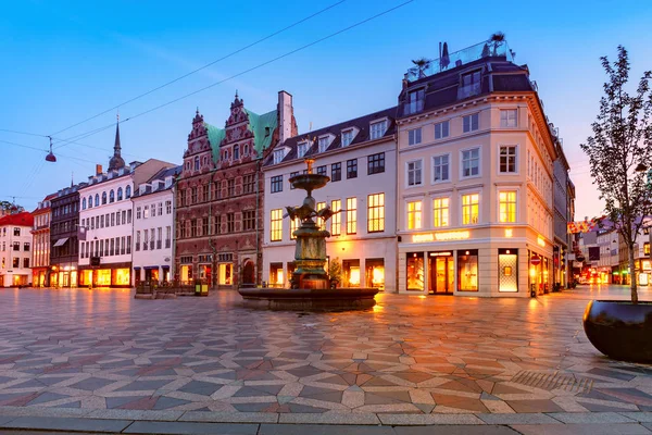 Stroget street, Amagertorv, Copenaghen, Danimarca — Foto Stock