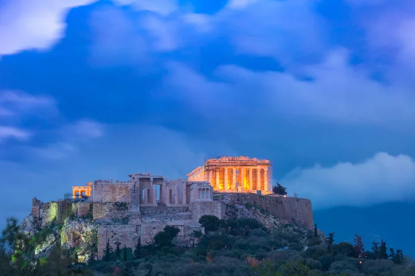 アテネ,ギリシャのアクロポリスの丘とパルテノン — ストック写真