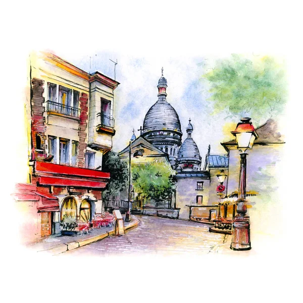 Montmartre w Paryżu, Francja — Zdjęcie stockowe