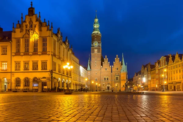 Városháza, a Market Square, Wroclaw, Lengyelország — Stock Fotó