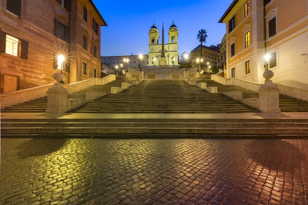 Spaanse trappen bij nacht, Rome, Italië. — Stockfoto