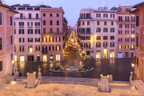 Piazza di Spagna por la noche, Roma, Italia . — Foto de Stock