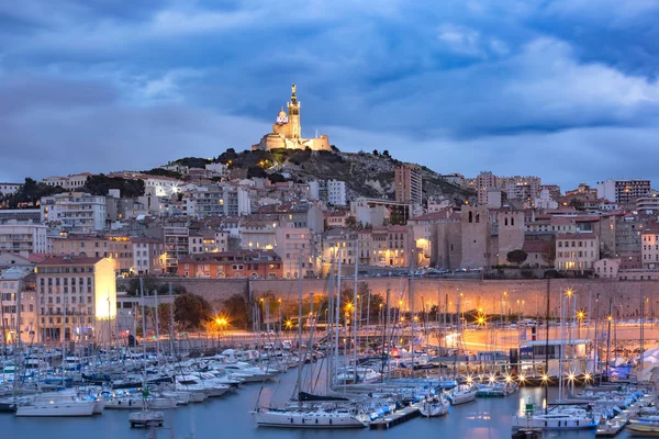 Old Port and Notre Dame, Marselha, França — Fotografia de Stock