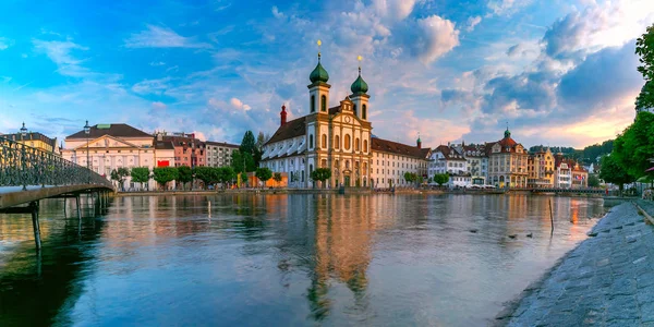 Lucerne at sunset, Switzerland — Stock Photo, Image