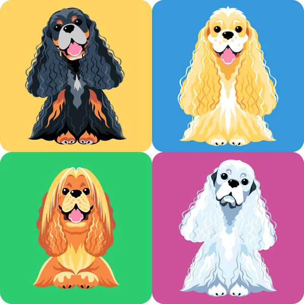 Set perro icono diseño plano — Archivo Imágenes Vectoriales