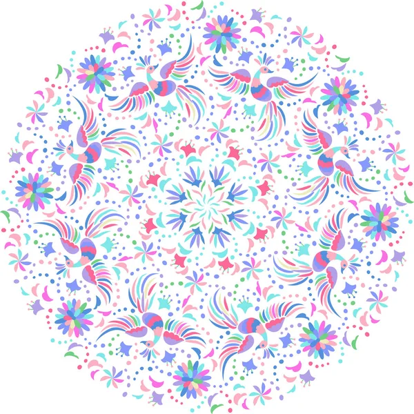 Motif rond de broderie mexicaine vectorielle — Image vectorielle