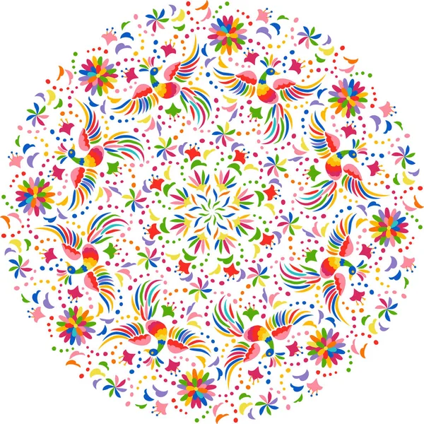 矢量墨西哥刺绣圆模式 — 图库矢量图片