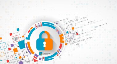 Koruma konsepti. Koruma mekanizması, sistem gizliliği. Vektör illüstrasyonu