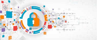 Koruma konsepti. Koruma mekanizması, sistem gizliliği. Vektör illüstrasyonu