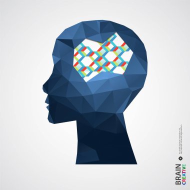 Creative concept of the human head. Vector illustration