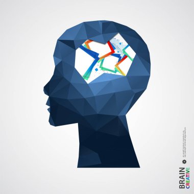 Creative concept of the human head. Vector illustration