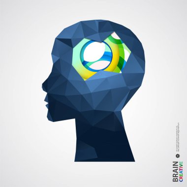 Creative concept of the human head. Vector illustration