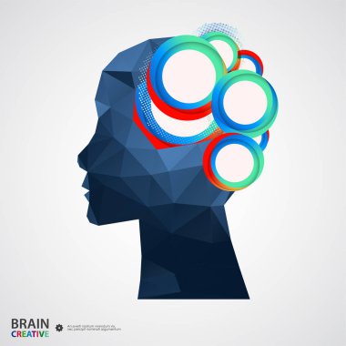 Creative concept of the human head. Vector illustration