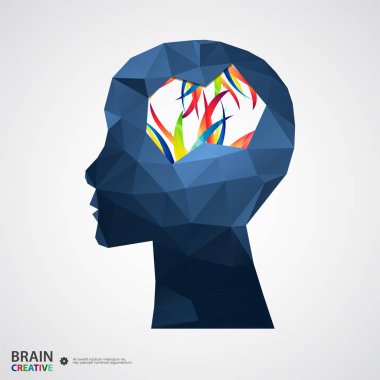 Creative concept of the human head. Vector illustration