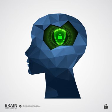 Fikri mülkiyet koruma kavramı. Vektör çizim