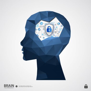 Fikri mülkiyet koruma kavramı. Vektör çizim