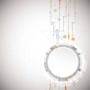 Arka plan çeşitli teknolojik elemanları ile. Dikey yapısı desen teknoloji zemin. Vektör