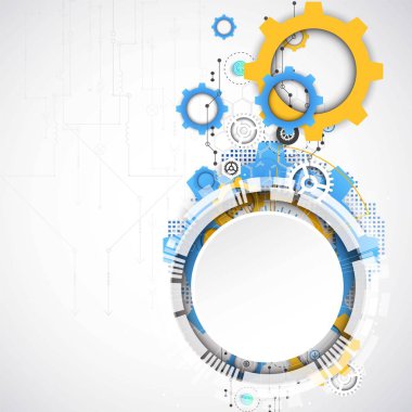 Arka plan çeşitli teknolojik elemanları ile. Dikey yapısı desen teknoloji zemin. Vektör