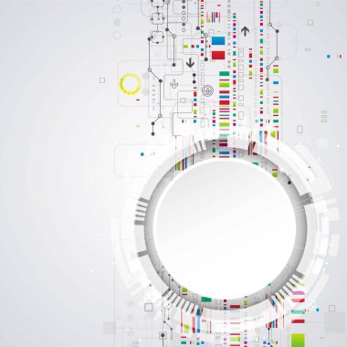 Arka plan çeşitli teknolojik elemanları ile. Dikey yapısı desen teknoloji zemin. Vektör