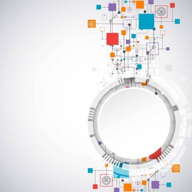 Arka plan çeşitli teknolojik elemanları ile. Dikey yapısı desen teknoloji zemin. Vektör